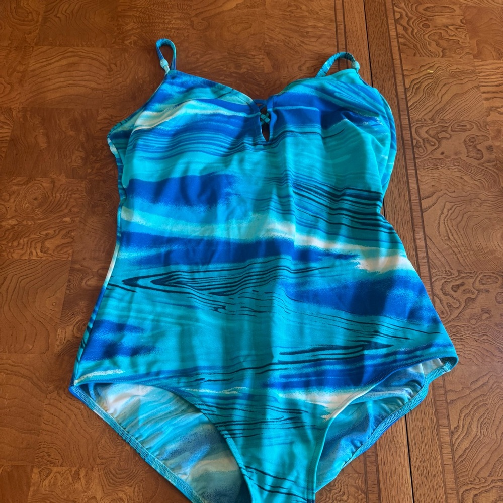 Avenue Blue One Piece Swimsuit with Aquatic Elegance plus 20